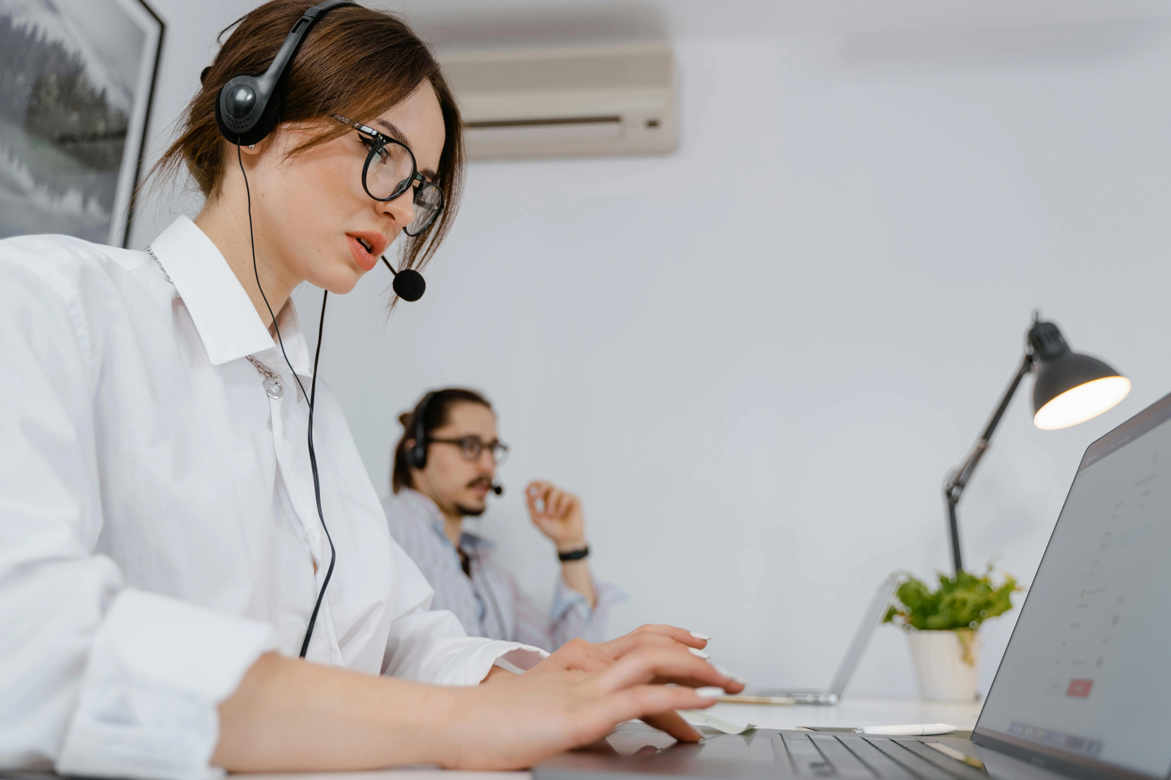 Customer support specialist assisting with technology solutions